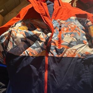Swiss Tech Kids Jacket - Red and Blue Geometric
